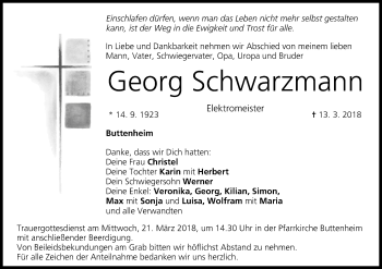 Anzeige von Georg Schwarzmann von MGO