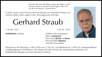 Anzeige von Gerhard Straub von MGO