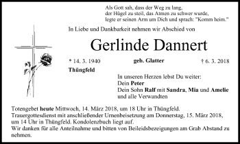 Anzeige von Gerlinde Dannert von MGO