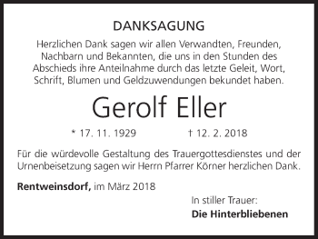 Anzeige von Gerolf Eller von MGO
