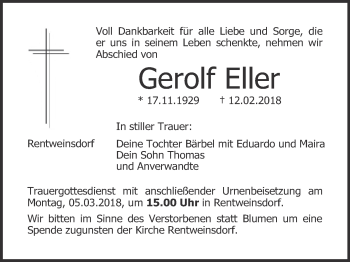 Anzeige von Gerolf Eller von MGO