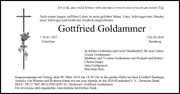 Anzeige von Gottfried Goldammer von MGO