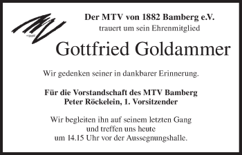 Anzeige von Gottfried Goldammer von MGO