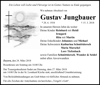 Anzeige von Gustav Jungbauer von MGO