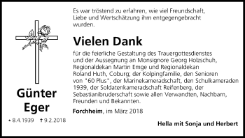 Anzeige von Günter Eger von MGO