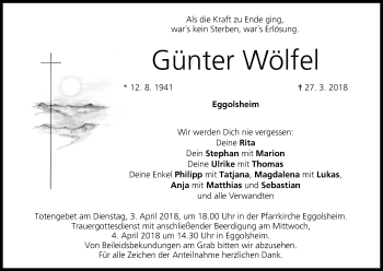 Anzeige von Günter Wölfel von MGO