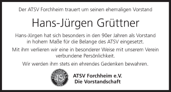 Anzeige von Hans-Jürgen Grüttner von MGO
