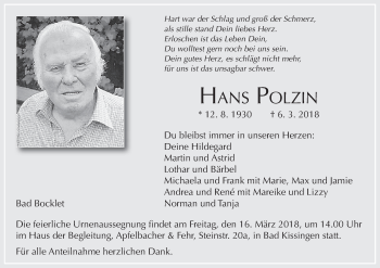 Anzeige von Hans Polzin von MGO