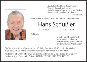 Anzeige von Hans Schüßler von MGO