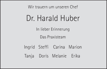 Anzeige von Harald Huber von MGO