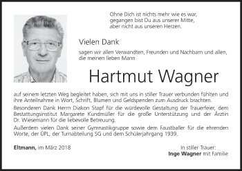 Anzeige von Hartmut Wagner von MGO