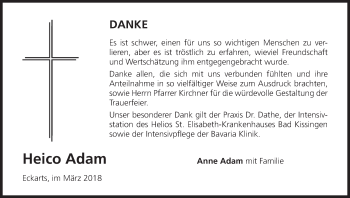 Anzeige von Heico Adam von MGO