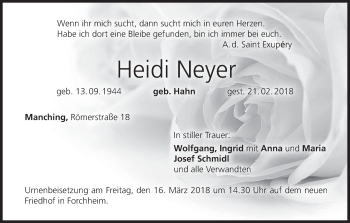 Anzeige von Heidi Neyer von MGO