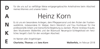 Anzeige von Heinz Korn von MGO