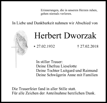 Anzeige von Herbert Dworzak von MGO