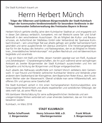 Anzeige von Herbert Münch von MGO