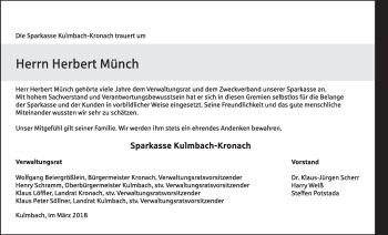 Anzeige von Herbert Münch von MGO