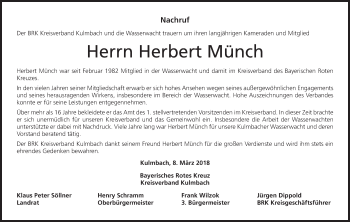 Anzeige von Herbert Münch von MGO