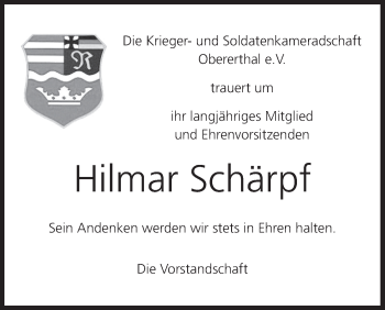 Anzeige von Hilmar Schärpf von MGO