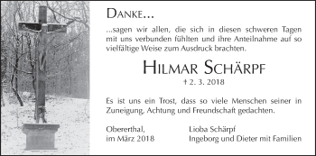 Anzeige von Hilmar Schärpf von MGO