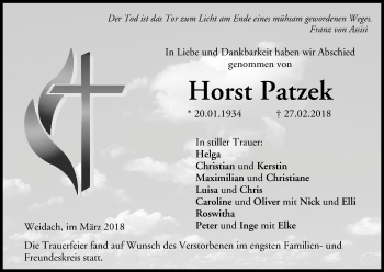 Anzeige von Horst Patzek von MGO