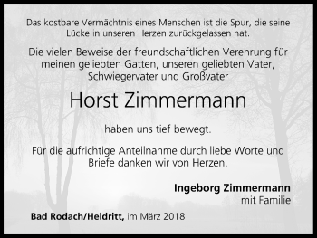 Anzeige von Horst Zimmermann von MGO