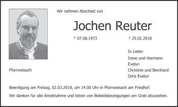 Anzeige von Jochen Reuter von MGO