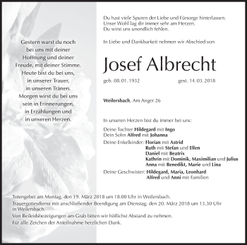 Anzeige von Josef Albrecht von MGO