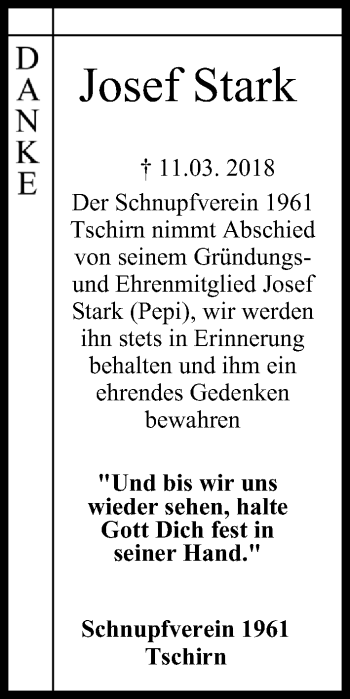 Anzeige von Josef Stark von MGO