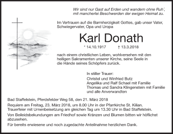 Anzeige von Karl Donath von MGO