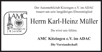 Anzeige von Karl-Heinz Müller von MGO