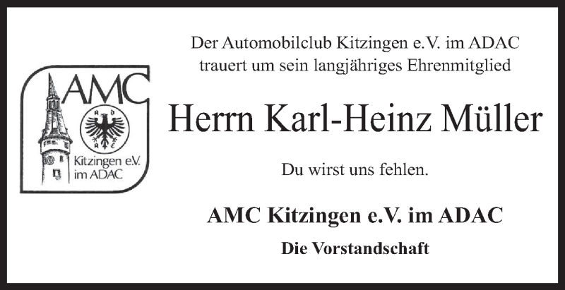  Traueranzeige für Karl-Heinz Müller vom 16.03.2018 aus MGO