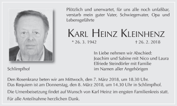 Anzeige von Karl Heinz Kleinhenz von MGO