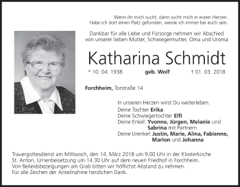Anzeige von Katharina Schmidt von MGO