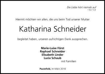 Anzeige von Katharina Schneider von MGO