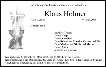 Anzeige von Klaus Holmer von MGO