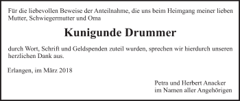 Anzeige von Kunigunde Drummer von MGO