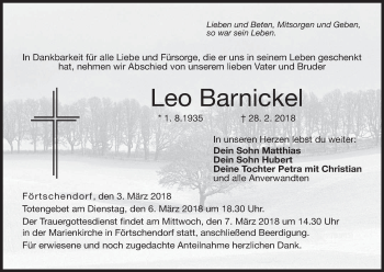 Anzeige von Leo Barnickel von MGO