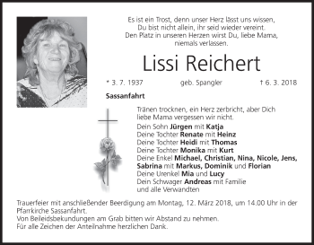 Anzeige von Lissi Reichert von MGO