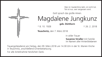 Anzeige von Magdalene Jungkunz von MGO