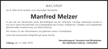 Anzeige von Manfred Melzer von MGO