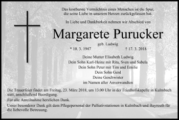 Anzeige von Margarete Purucker von MGO