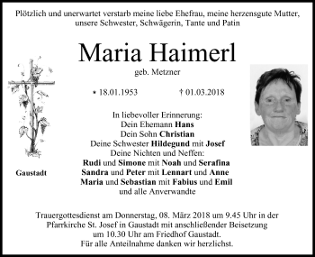 Anzeige von Maria Haimerl von MGO