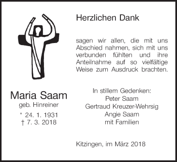 Anzeige von Maria Saam von MGO