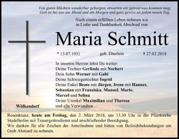 Anzeige von Maria Schmitt von MGO