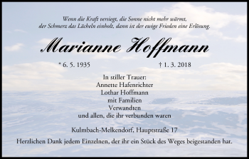 Anzeige von Marianne Hoffmann von MGO