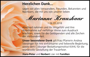 Anzeige von Marianne Kraushaar von MGO