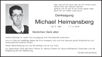 Anzeige von Michael Heimansberg von MGO