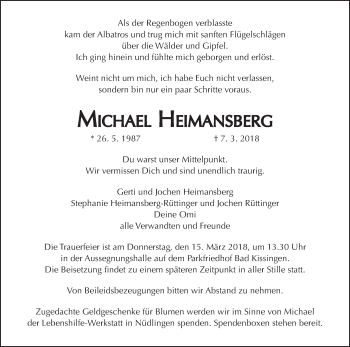 Anzeige von Michael Heimansberg von MGO