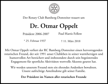 Anzeige von Otmar Oppelt von MGO